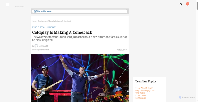 Security scan screenshot of https://www.theodysseyonline.com/colplays-new-album