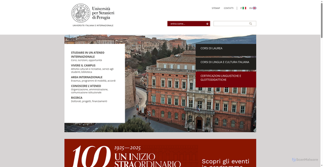 Security scan screenshot of https://www.unistrapg.it/