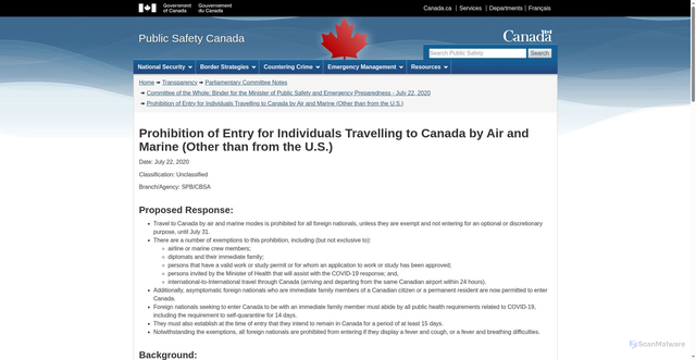 Security scan screenshot of https://www.publicsafety.gc.ca/cnt/trnsprnc/brfng-mtrls/prlmntry-bndrs/20201119/012/index-en.aspx