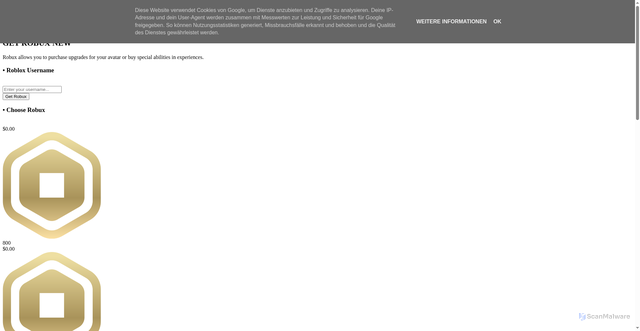Security scan screenshot of https://www.getrbloxs.blogspot.com/