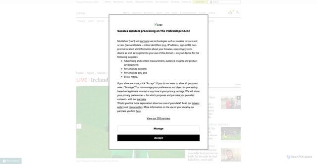 Security scan screenshot of https://www.independent.ie/sport/soccer/international-soccer/ireland-1-armenia-0-as-it-happened/a1556169154.html