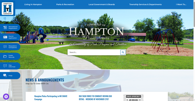 Security scan screenshot of https://www.hampton-pa.org/