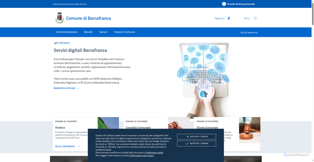Security scan screenshot of https://www.comune.barrafranca.en.it/