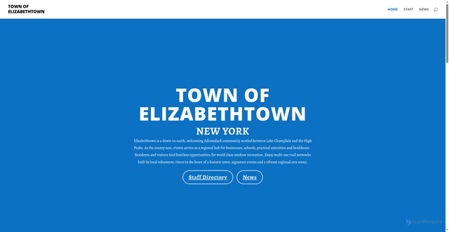 Security scan screenshot of https://elizabethtown-ny.gov/