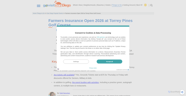 Security scan screenshot of https://www.govisitsandiego.com/things-to-do/san-diego-popular-events/farmers-insurance-open-at-torrey-pines-golf-course/