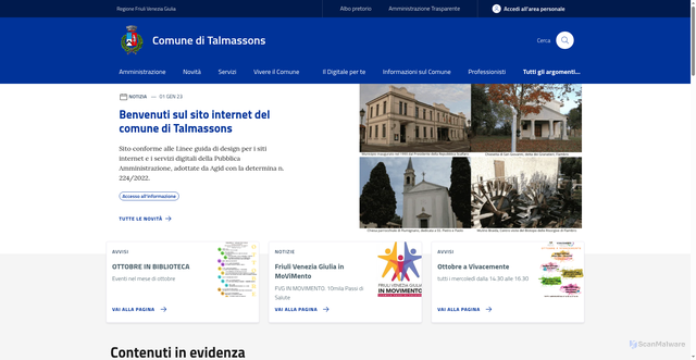 Security scan screenshot of https://www.comune.talmassons.ud.it/