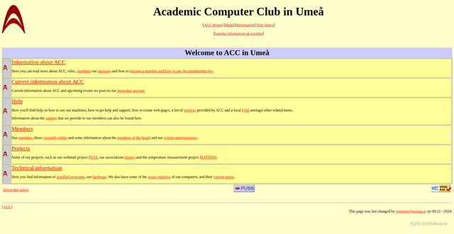 Security scan screenshot of https://www.ac2.se