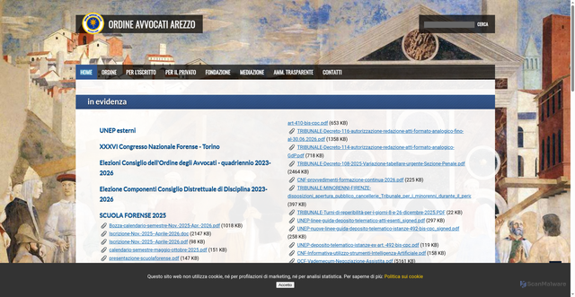 Security scan screenshot of https://www.ordineavvocatiarezzo.it/