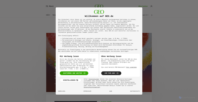 Security scan screenshot of https://www.geo.de