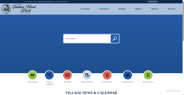 Security scan screenshot of https://indianheadpark-il.gov/