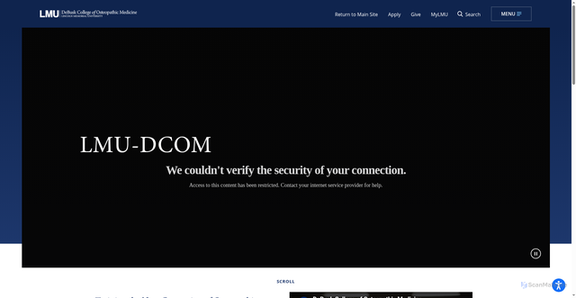 Security scan screenshot of https://med.lmunet.edu