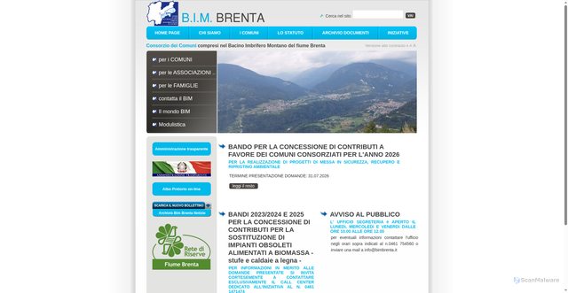 Security scan screenshot of https://www.bimbrenta.it