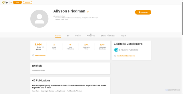 Security scan screenshot of https://loop.frontiersin.org/people/2071049/overview