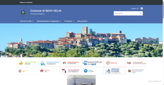 Security scan screenshot of https://www.comune.novivelia.sa.it/
