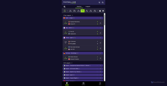 Security scan screenshot of https://www.football.com
