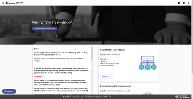Security scan screenshot of https://efilega.tylertech.cloud