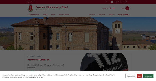Security scan screenshot of https://comune.rivapressochieri.to.it/