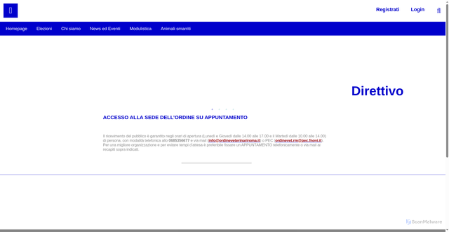 Security scan screenshot of https://www.ordineveterinariroma.it/