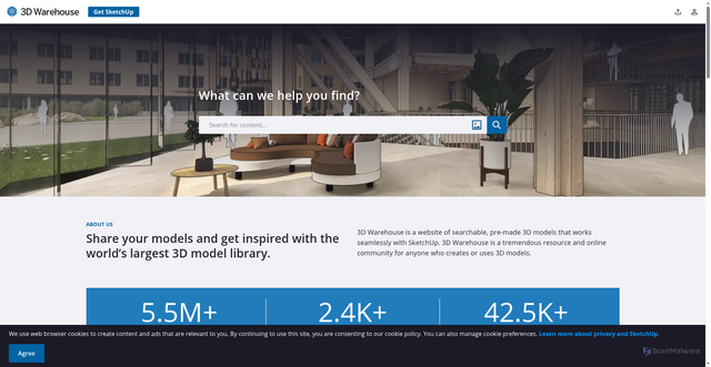 Security scan screenshot of https://embed-3dwarehouse.sketchup.com