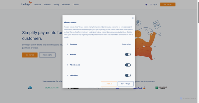 Security scan screenshot of https://twikey.com