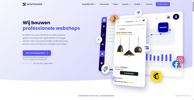 Security scan screenshot of https://shoptrader.com