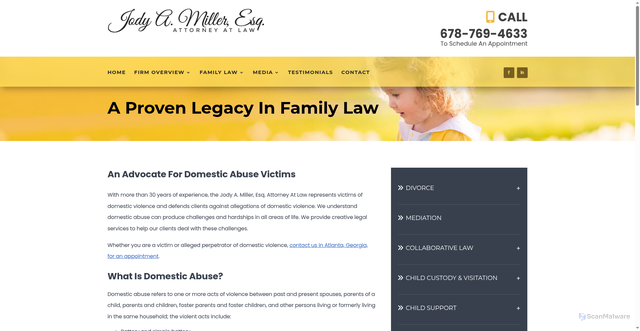 Security scan screenshot of https://www.lawjamesq.com/family-law/domestic-violence/