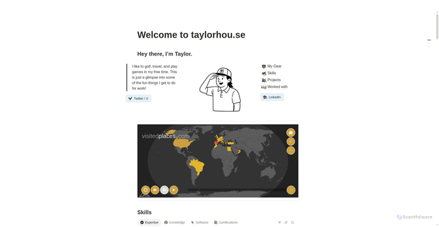 Security scan screenshot of https://taylorhou.se