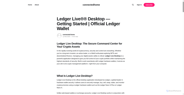 Security scan screenshot of https://connected-homes.ghost.io/en-desktop/