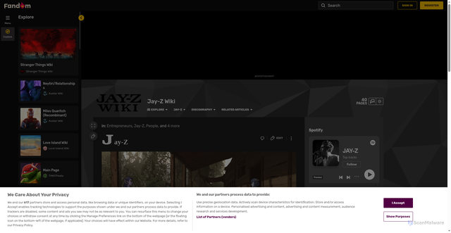 Security scan screenshot of https://jayz.fandom.com/wiki/Jay-Z