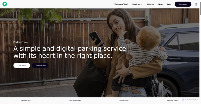Security scan screenshot of https://parkingtime.se