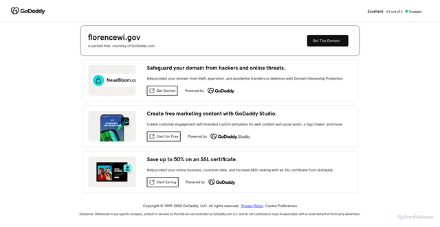 Security scan screenshot of https://florencewi.gov/