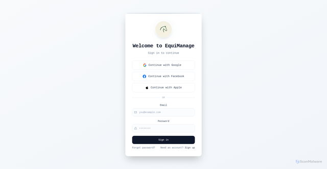 Security scan screenshot of https://equi-manage.com/