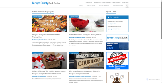 Security scan screenshot of https://forsythcountync.gov/