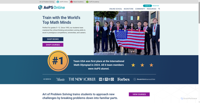 Security scan screenshot of https://artofproblemsolving.com