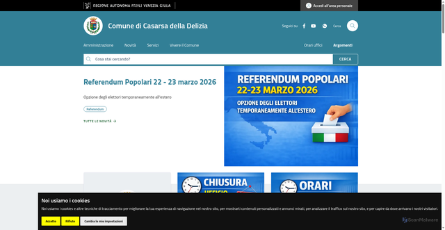 Security scan screenshot of https://www.comune.casarsadelladelizia.pn.it/