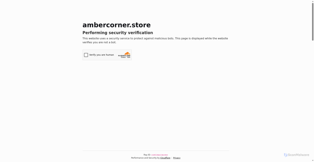 Security scan screenshot of https://ambercorner.store