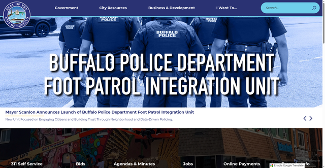Security scan screenshot of https://www.buffalony.gov/