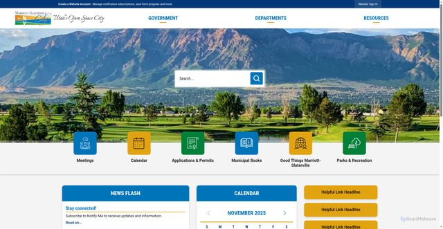Security scan screenshot of https://marriott-slaterville.gov/