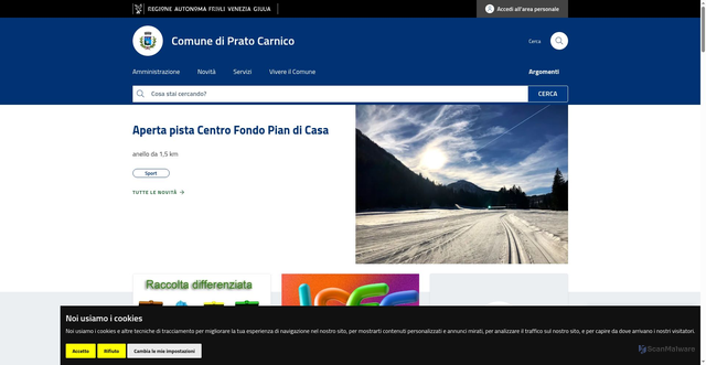 Security scan screenshot of https://www.comune.prato-carnico.ud.it/
