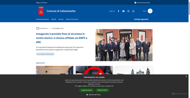 Security scan screenshot of https://www.comune.caltanissetta.it/it