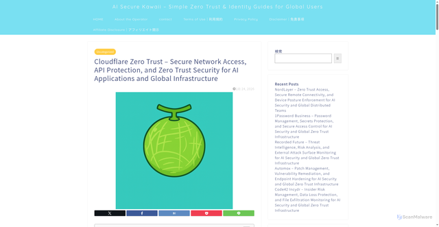 Security scan screenshot of https://aisecure-kawaii.com/cloudflare-zero-trust/