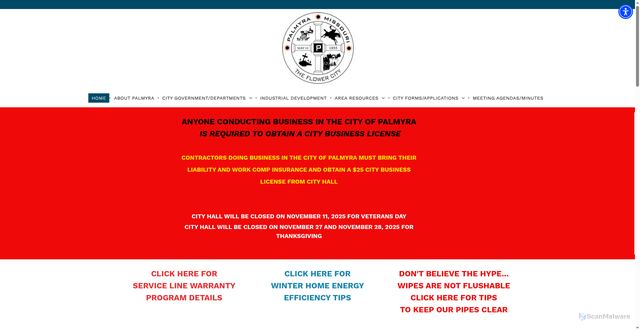 Security scan screenshot of https://www.palmyramo.gov/