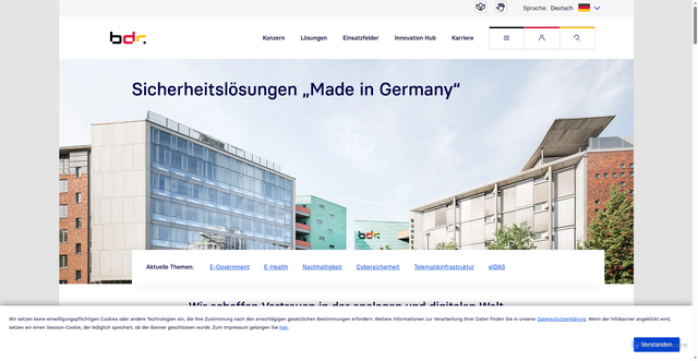 Security scan screenshot of http://www.bundesdruckerei.de