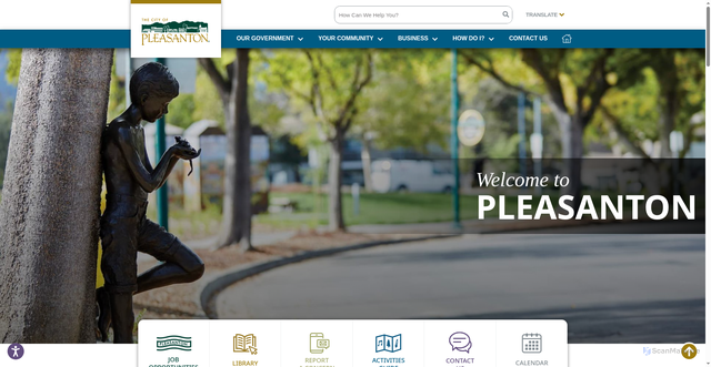 Security scan screenshot of https://www.cityofpleasantonca.gov/