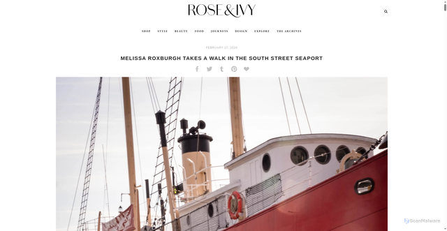 Security scan screenshot of https://www.roseandivyjournal.com/stories/2020/1/31/melissa-roxburg-takes-a-walk-in-the-south-street-seaport