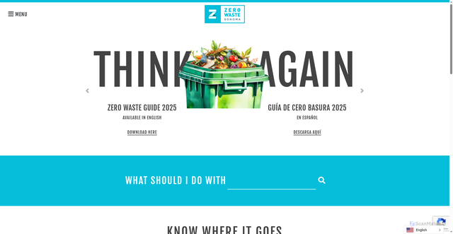 Security scan screenshot of https://zerowastesonoma.gov/