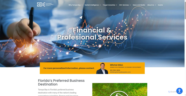 Security scan screenshot of https://tampabayedc.com/target-industries-tampa/financial-professional/