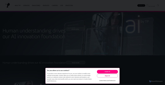 Security scan screenshot of https://www.tp.com
