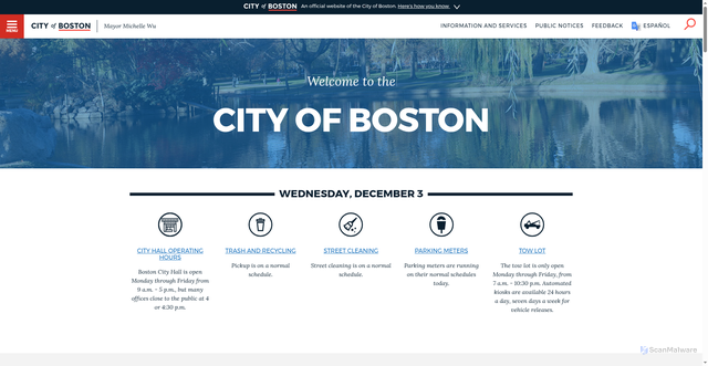 Security scan screenshot of https://www.boston.gov/