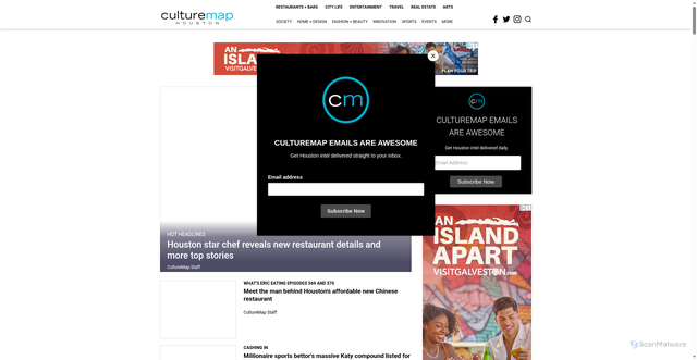 Security scan screenshot of https://houston.culturemap.com